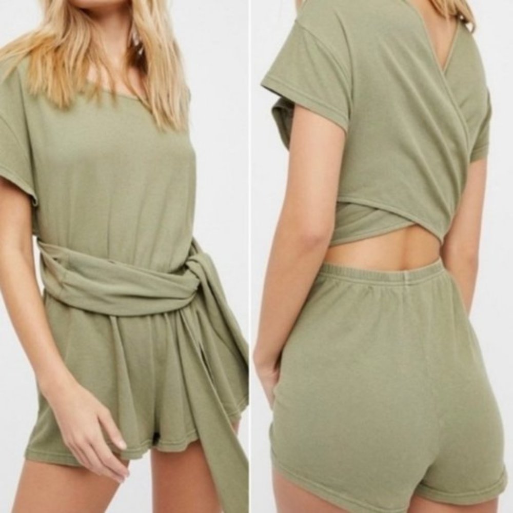 Free People Olive Green Romper